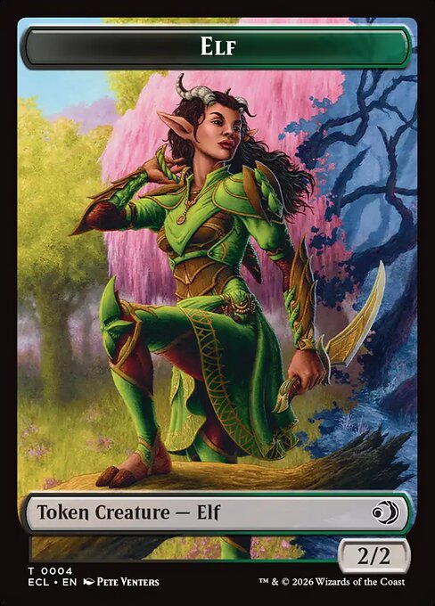 Elf // Treasure Double-Sided Token — Front — Elf