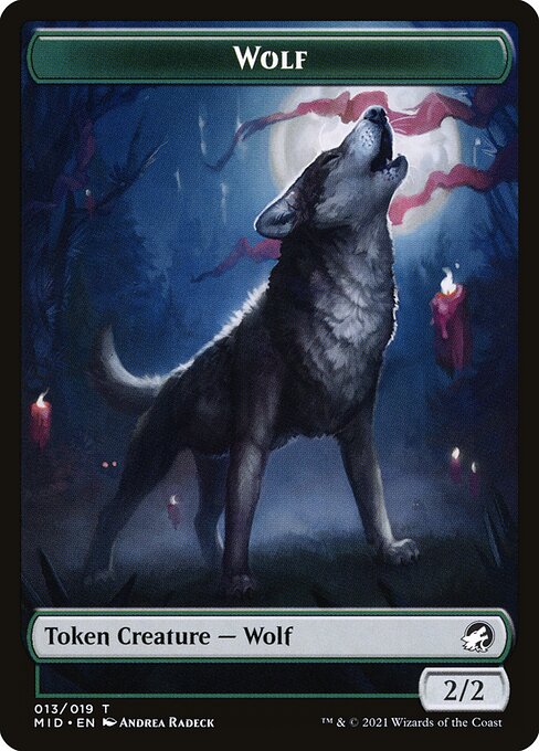 Wolf // Spirit Double-Sided Token — Front — Wolf