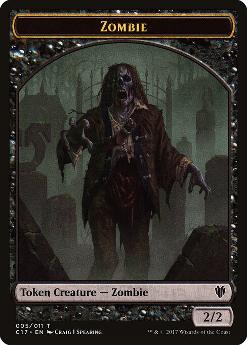 Zombie // Gold Double-Sided Token — Front — Zombie
