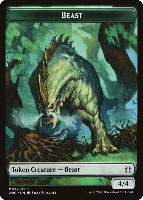 Beast // Saproling Double-Sided Token — Front — Beast