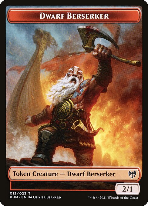 Dwarf Berserker // Cat Double-Sided Token — Front — Dwarf Berserker