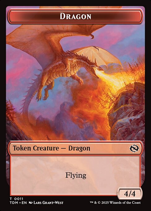 Dragon (0011) // Warrior Double-Sided Token — Front — Dragon