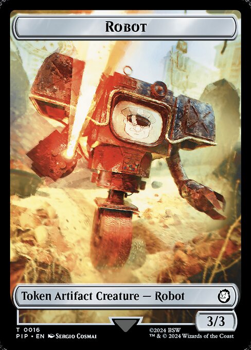 Robot // Treasure (0019) Double-Sided Token — Front — Robot