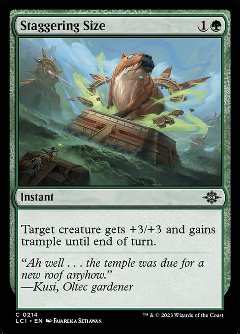 Staggering Size — Front