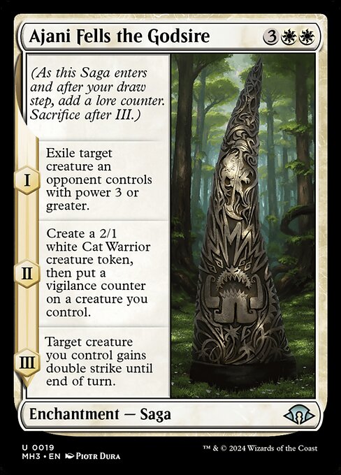 Ajani Fells the Godsire — Front