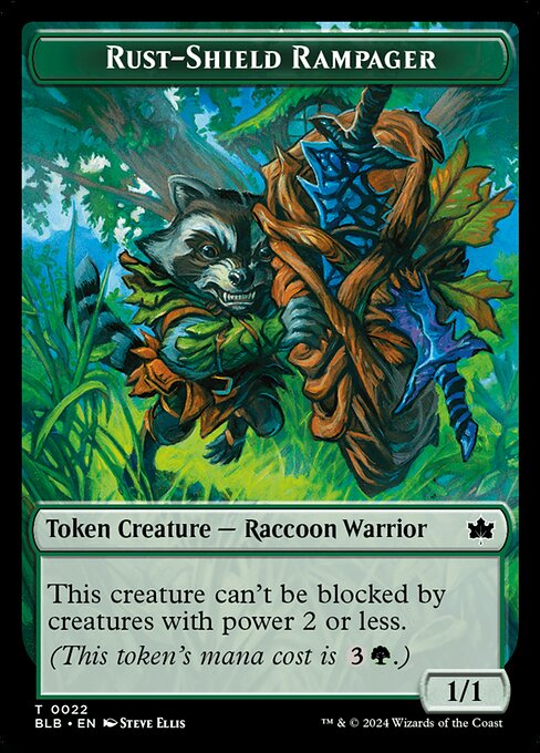 Rust-Shield Rampager Token — Front