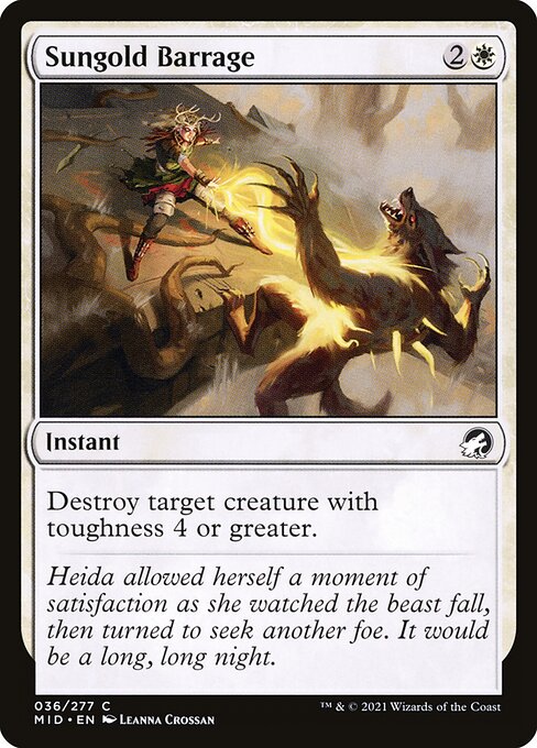 Sungold Barrage — Front