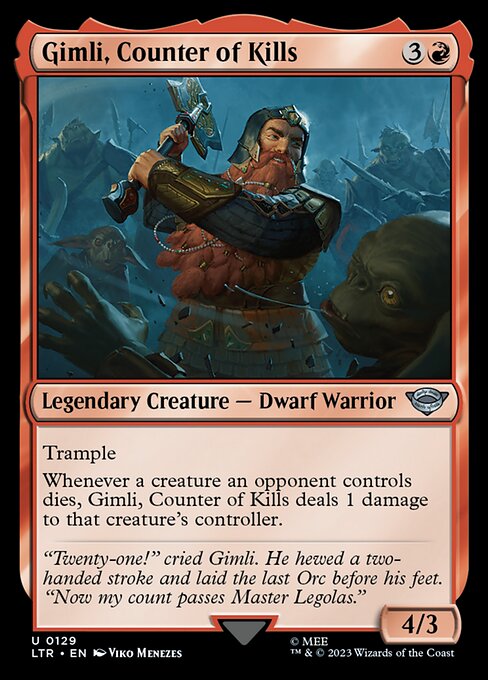 Gimli, Counter of Kills — Front