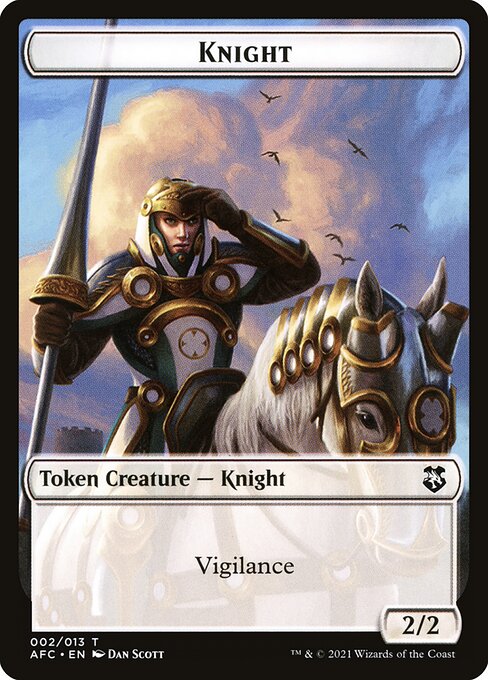 Knight // Saproling Double-Sided Token — Front — Knight