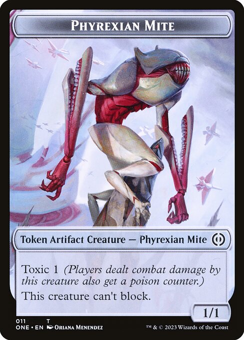 Phyrexian Mite (011) // Phyrexian Horror (004) Double-Sided Token — Front — Phyrexian Mite