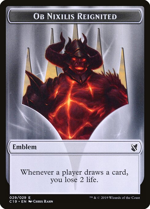 Emblem - Ob Nixilis Reignited // Zombie (010) Double-Sided Token — Front — Ob Nixilis Reignited Emblem