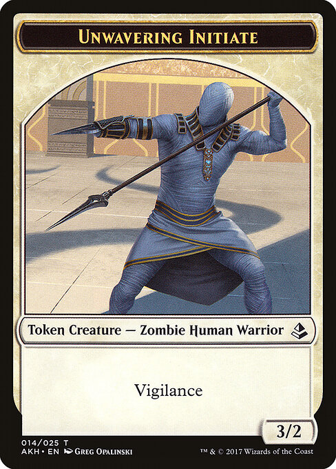 Unwavering Initiate // Wurm Double-Sided Token — Front — Unwavering Initiate