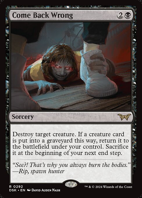 Come Back Wrong (0292) — Front