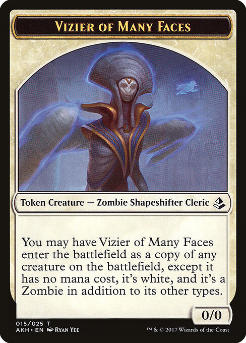 Vizier of Many Faces // Zombie Double-Sided Token — Front — Vizier of Many Faces