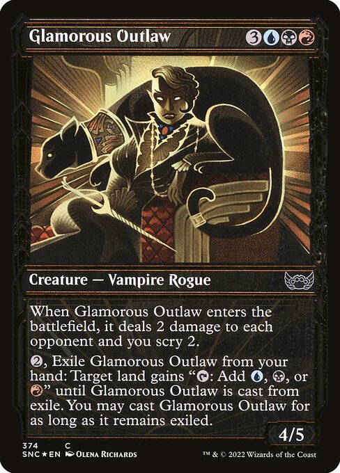 Glamorous Outlaw (Gilded Foil) — Front