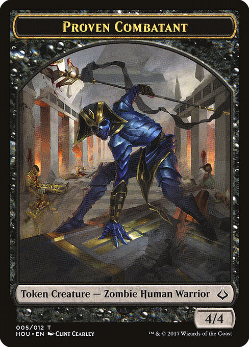 Proven Combatant // Zombie Double-Sided Token — Front — Proven Combatant