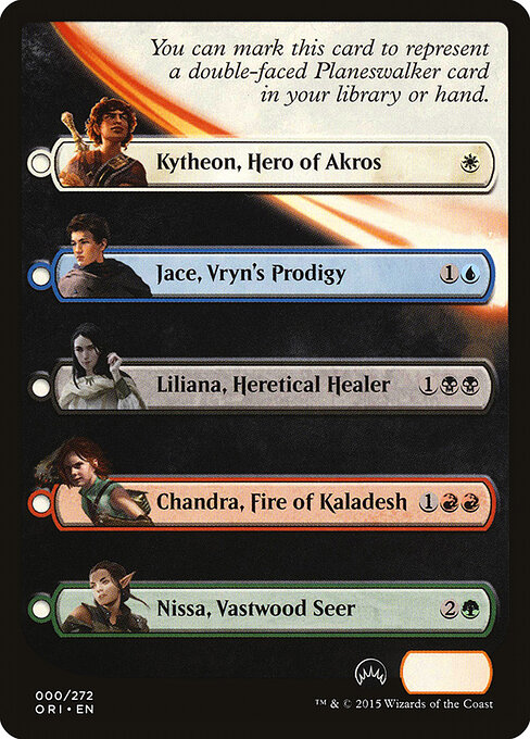 Checklist Card - Magic Origins (Planeswalker) — Front