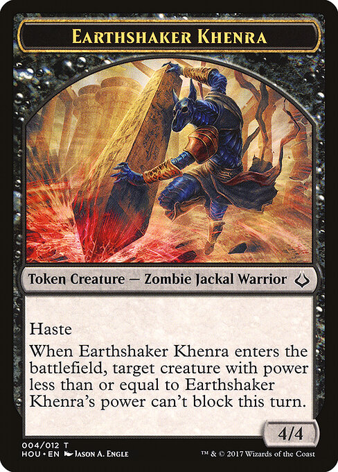 Earthshaker Khenra // Zombie Double-Sided Token — Front — Earthshaker Khenra
